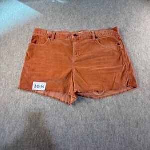 Carve Designs Corduroy Shorts Burnt Orange Raw Hem Size 14 Fine Wale Five Pocket